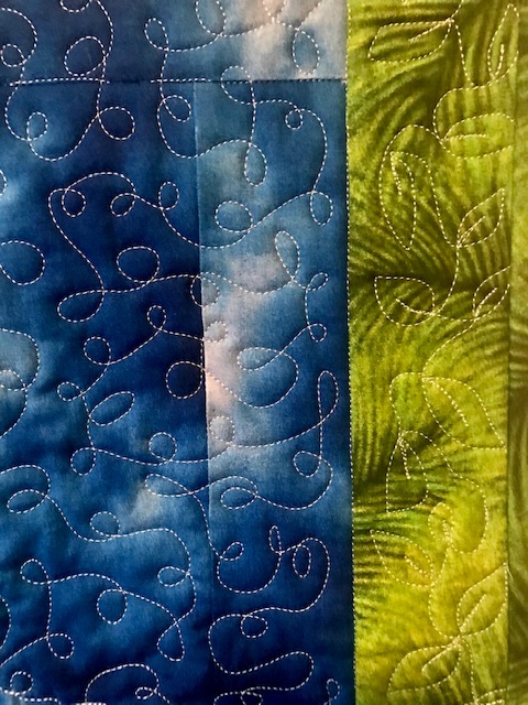 Hummingbird quilt, quilting close up, by Marijke Vroomen Durning, MyCreativeQuilts.com