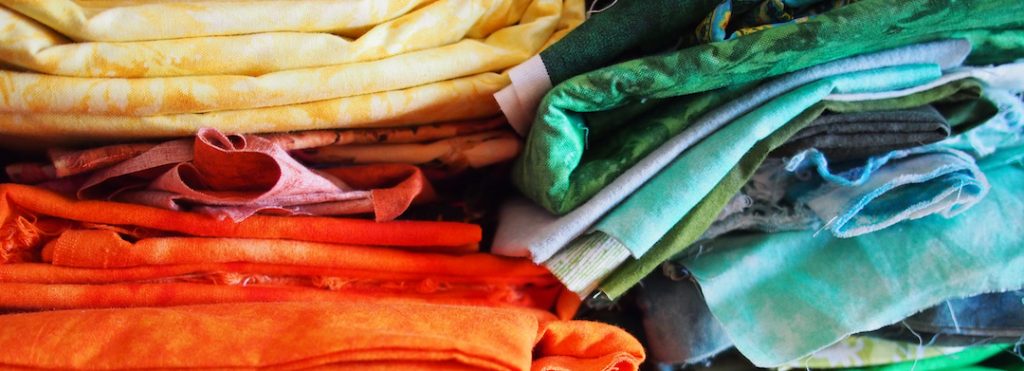 pile of colorful fabric