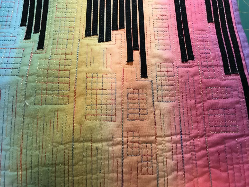 Urban sunset quilting